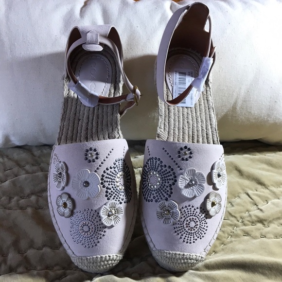 Coach Ankle Strap Astor Espadrille Tea Rose Rivets - Picture 5 of 7